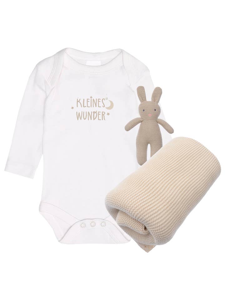 3-piece gift set with long-sleeve bodysuit little miracle for wholesale by Liliput