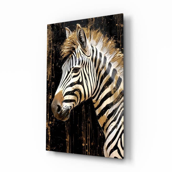Zebra Glass Wall Art for wholesale by Insigne