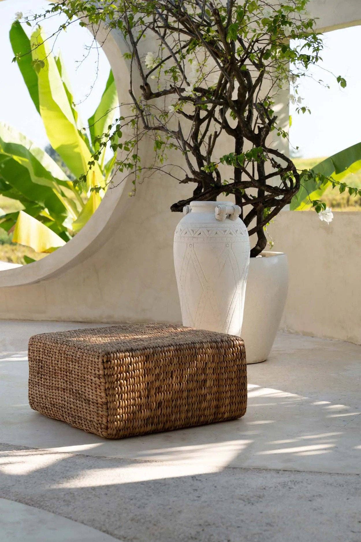 Bazar Bizar Living - Wholesale Pouf - The Hyacinth Pouffe Square - Natural - M1