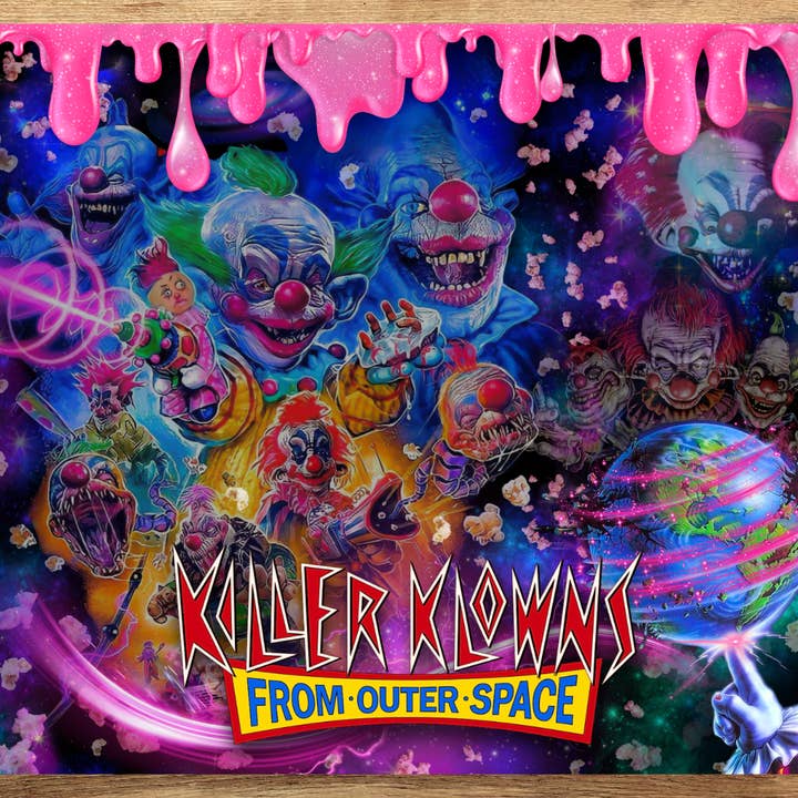 Killer Klowns Mouse Pad (Pink Drips) for wholesale by Graveyard Offerings