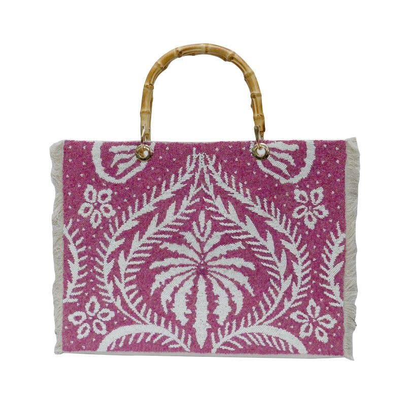 Tiana Designs – wholesale Tote bag – Women's – Fuchsia  bamboo handle tote GLTF BH 6080