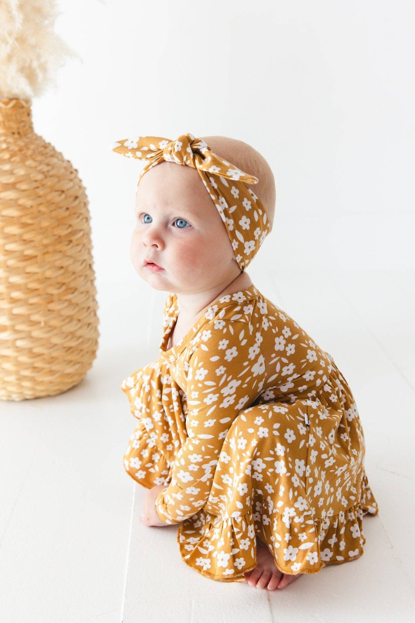 Jammie Session formerly Big Dreams Little Jammies - Wholesale Dress - Baby - Honey Blooms Long Sleeve Bodysuit Twirl Dress3