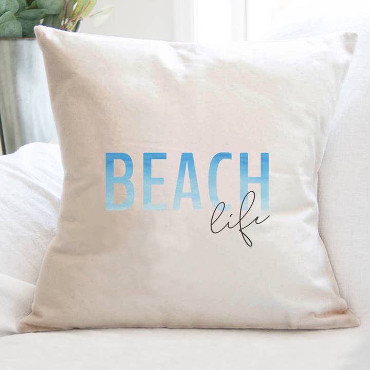 Beach Life - Square Canvas Pillow for wholesale by Cottage Shore