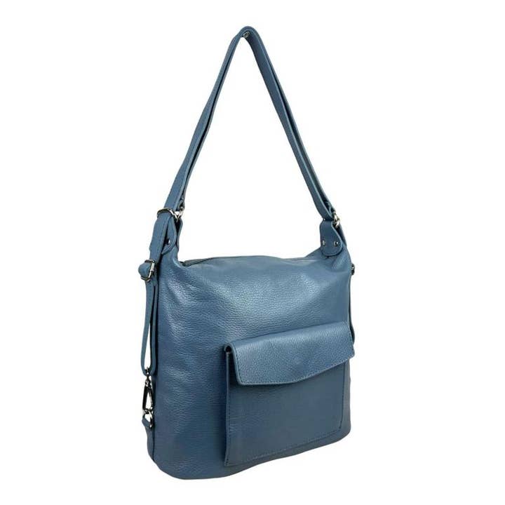 Chenson & Gorett – Großhandel Schultertasche – Damen – Echter Leder-Rucksack, umwandelbar in Schultertasche B2B5