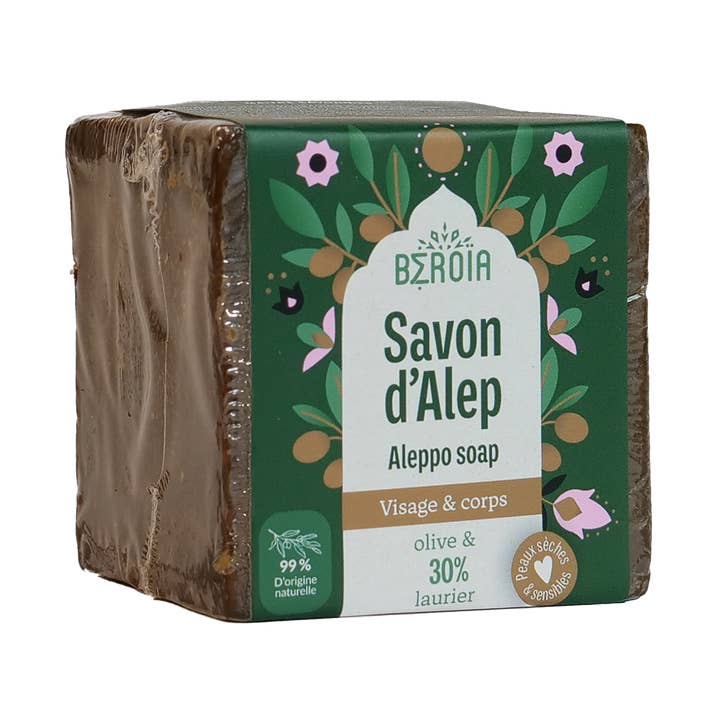 Aleppo soap with olive oil and laurel berries 30% HBL-170g for wholesale by Beroia