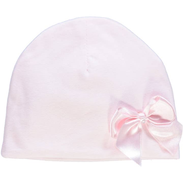 Piccola Speranza - Wholesale Newborn/Knit Hat - Baby - Gorro rosa com laço0