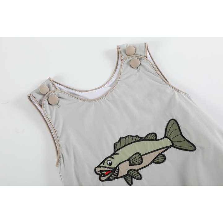 Lil Cactus - Wholesale Bodysuit (Non-Footed) - Baby - Khaki Green Fish Bubble Romper2