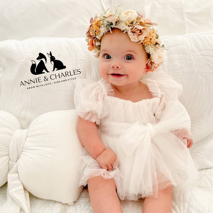 Annie & Charles® Baby Dress with Tulle PUFF for wholesale by Annie & Charles