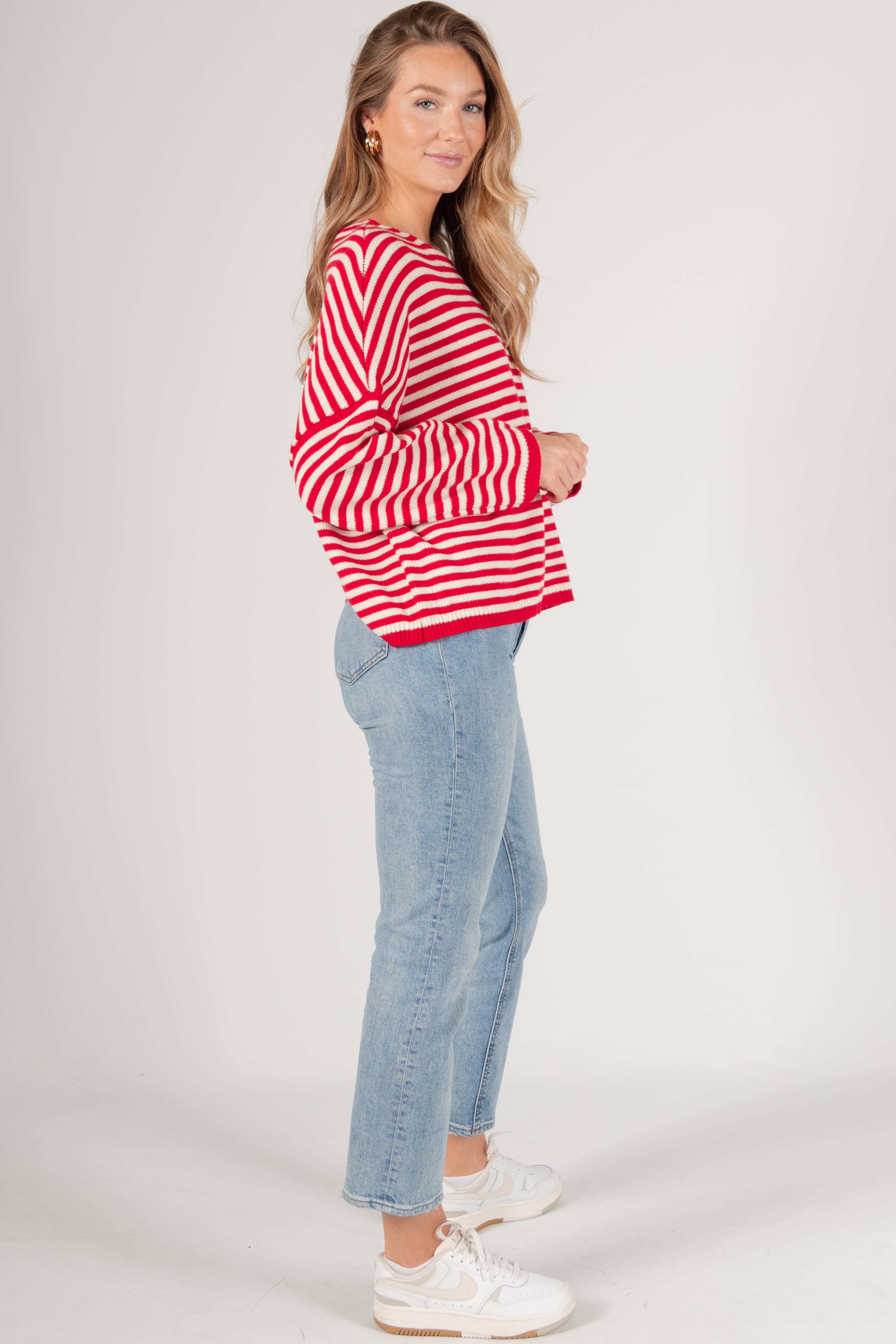 Before You Collection - Wholesale Knit Sweater - Women's - Striped T-Body Sweater21