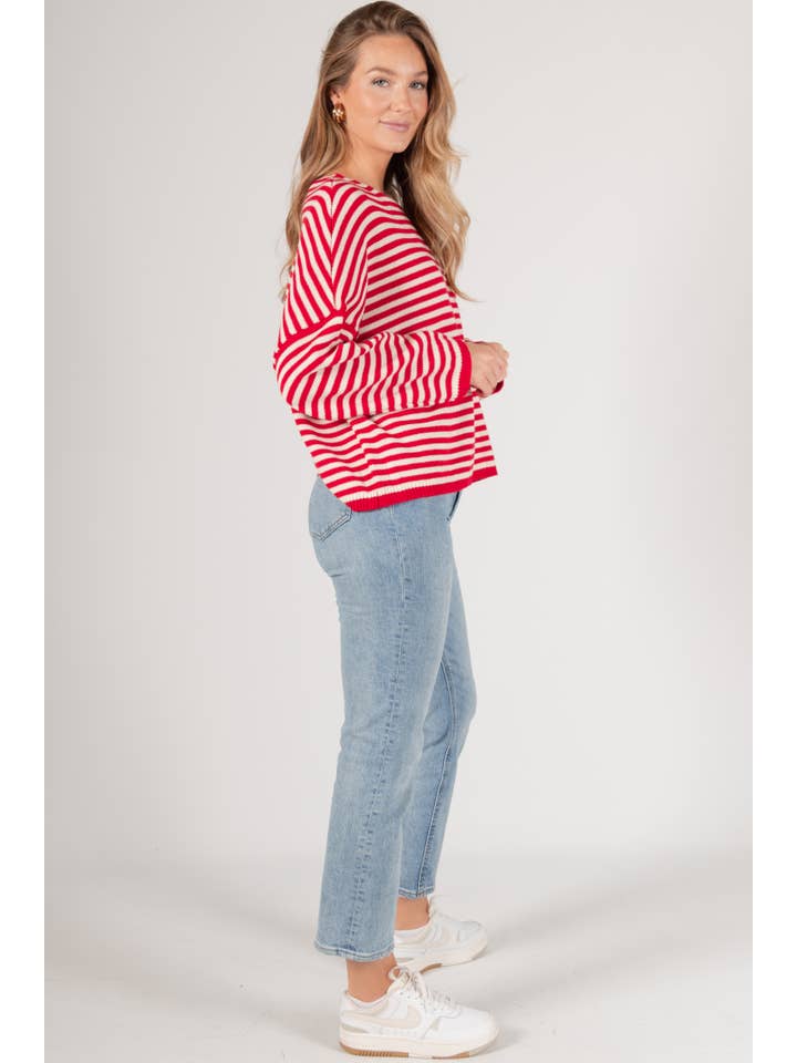 Before You Collection - Wholesale Knit Sweater - Women's - Striped T-Body Sweater21