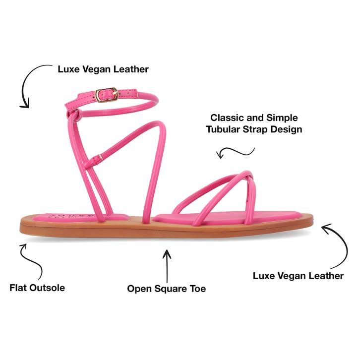 Journee - Wholesale Sandals - Women's - Farron Multi Strap Sandal In Faux Leather
