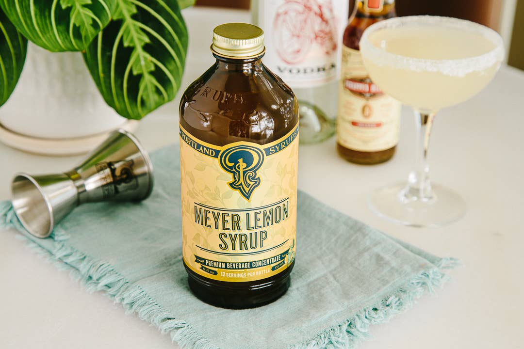 Portland Syrups - Wholesale Cocktail Mix/Syrup - Meyer Lemon Syrup 12oz - cocktail / mocktail beverage mixer4