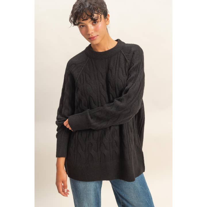 HYFVE - Wholesale Knit Sweater - Women's - Crew Neck Cable Knit Sweater Pullover31