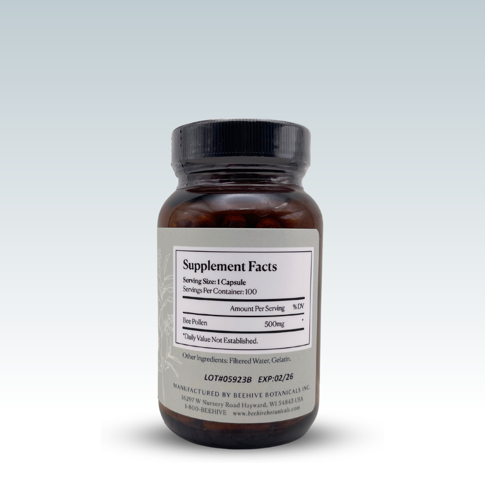 Beehive Botanicals - Wholesale Oral Supplement/Vitamin - Whole Grain Bee Pollen Capsules1