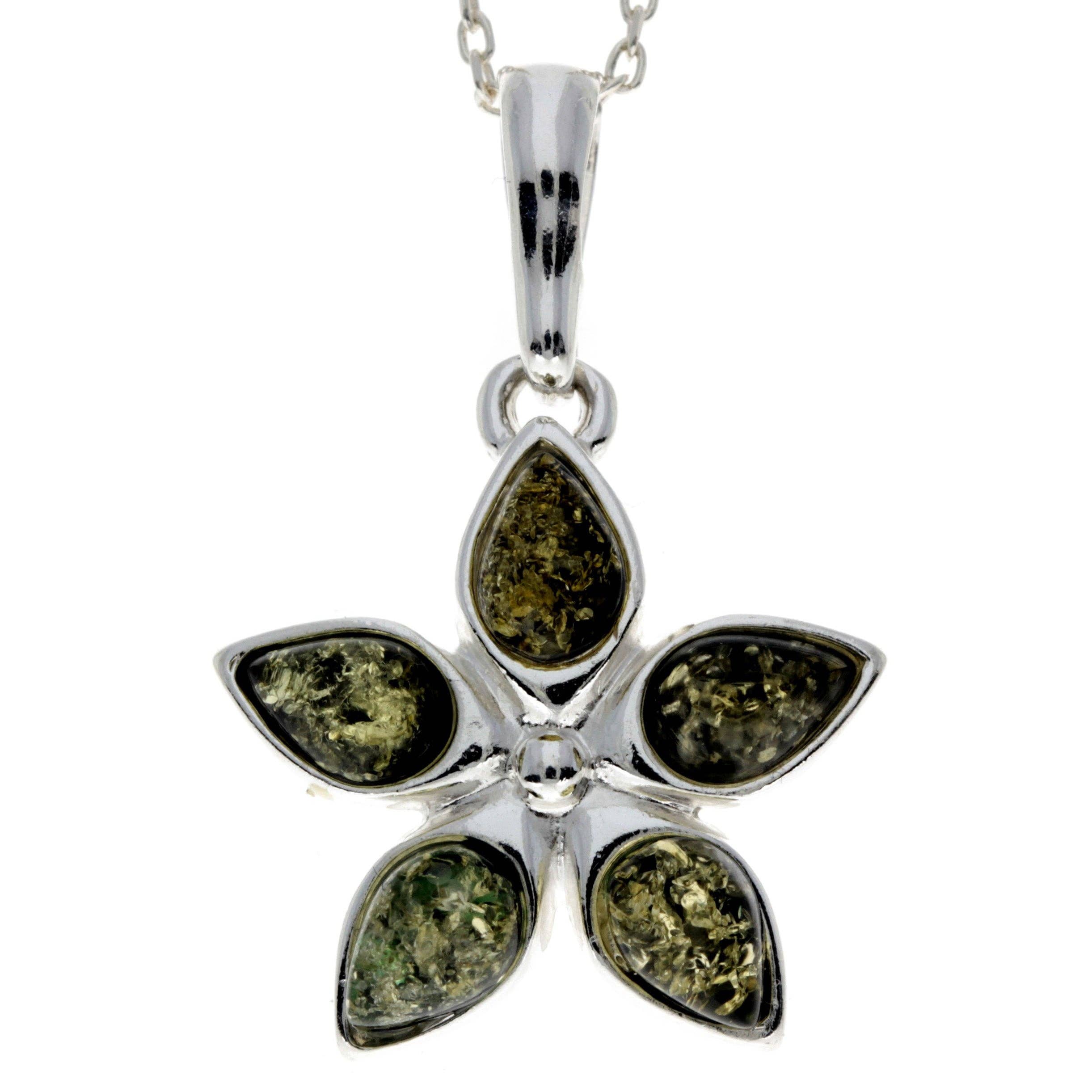 SilverAmber Jewellery – wholesale Individual charm/pendant – 925 Sterling Silver & Baltic Amber Classic Designer Star Pendant - 16844