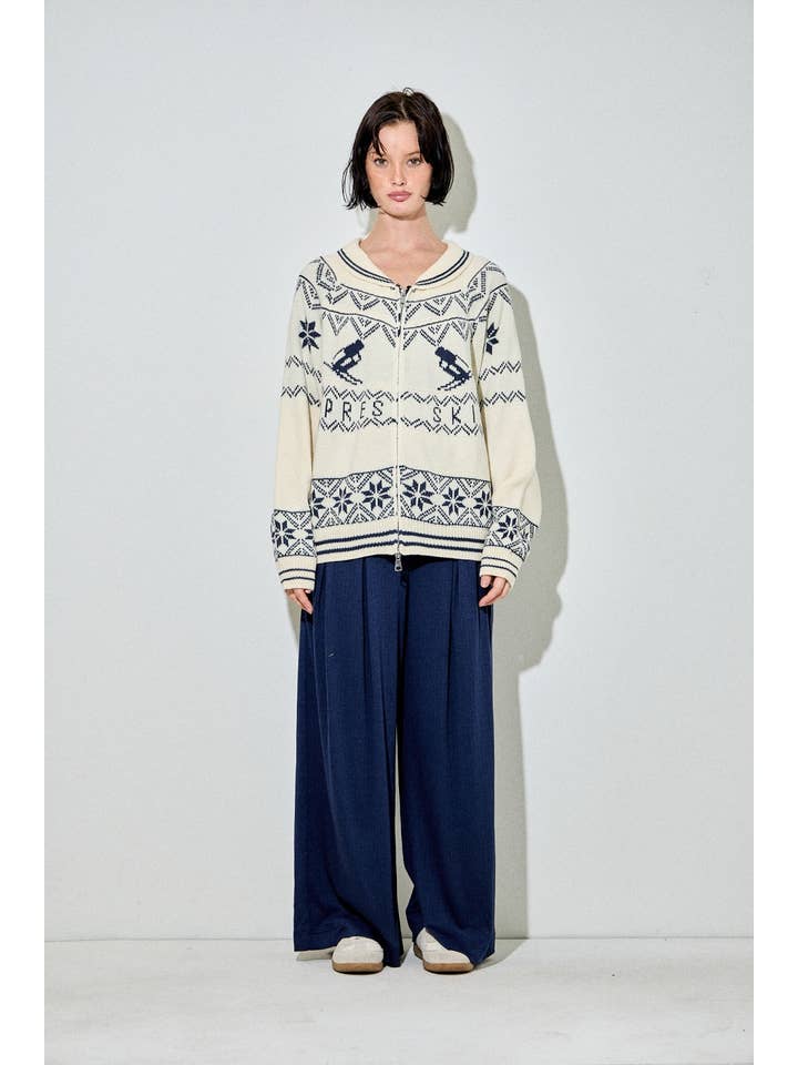 Baevely by Wellmade USA - Wholesale Knit Sweater - Women's - APRES SKI PRINTED SWEATER0