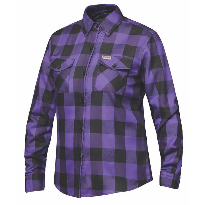 TW255.17 - Ladies Black and Purple Flannel Shirt for wholesale by Unik International Inc