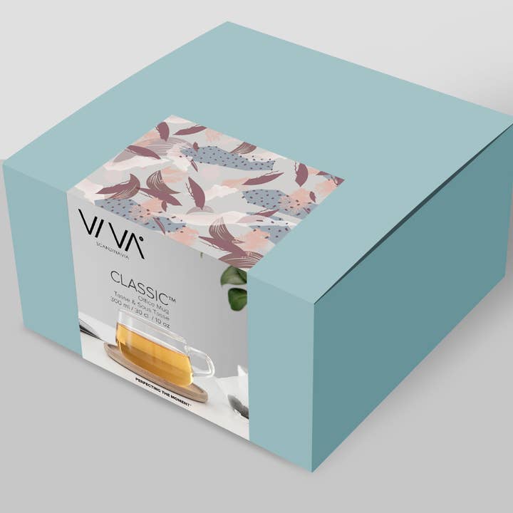 Viva | Espro | Liiton - Wholesale Tea Set - Classic™ Glass Tea / Coffee Cup & Wood Saucer Set1