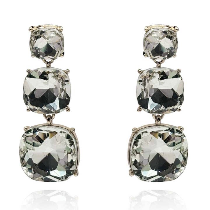 Triple Cushion Shape Crystal Drop for wholesale by Michael Nash Jewelry