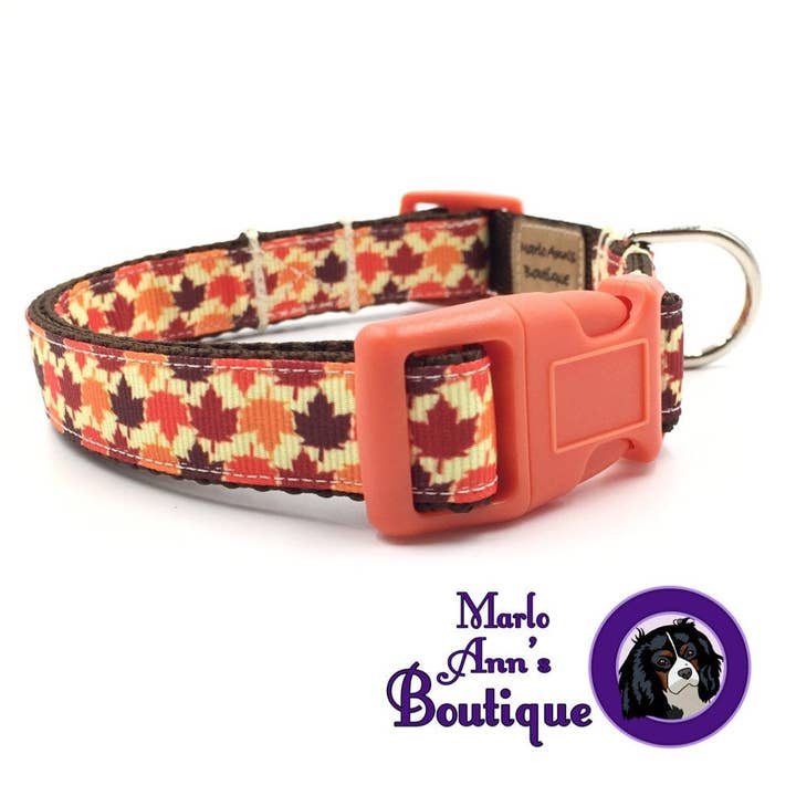 Autumn Leaves Dog Collar for wholesale by Marlo Ann's Boutique