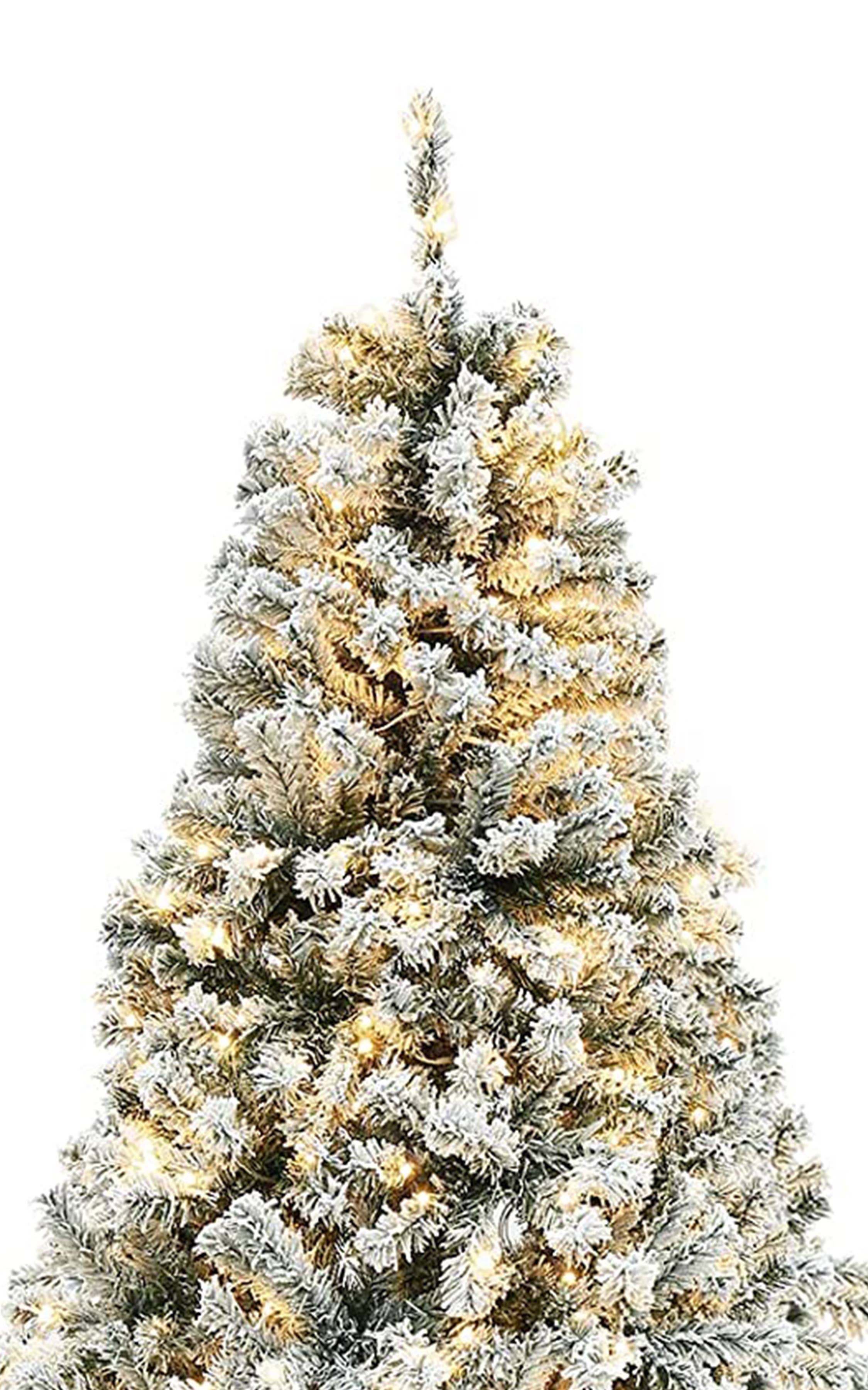 Perfect Holiday - Wholesale Artificial Christmas Tree - 6.5ft Pre-Lit Snow Flock Christmas Tree  OPEN BOX FINAL SALE4