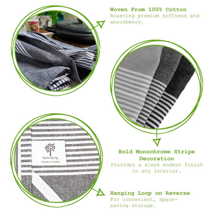 Rinkit Ltd – wholesale Tea towel – Pinstripe 70cm x 50cm Cotton Tea Towel3