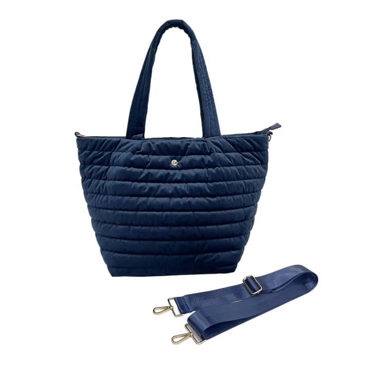 Lemonbella - Wholesale Tote Bag - Women's - The Rebecca Tote Velvet Sapphire1