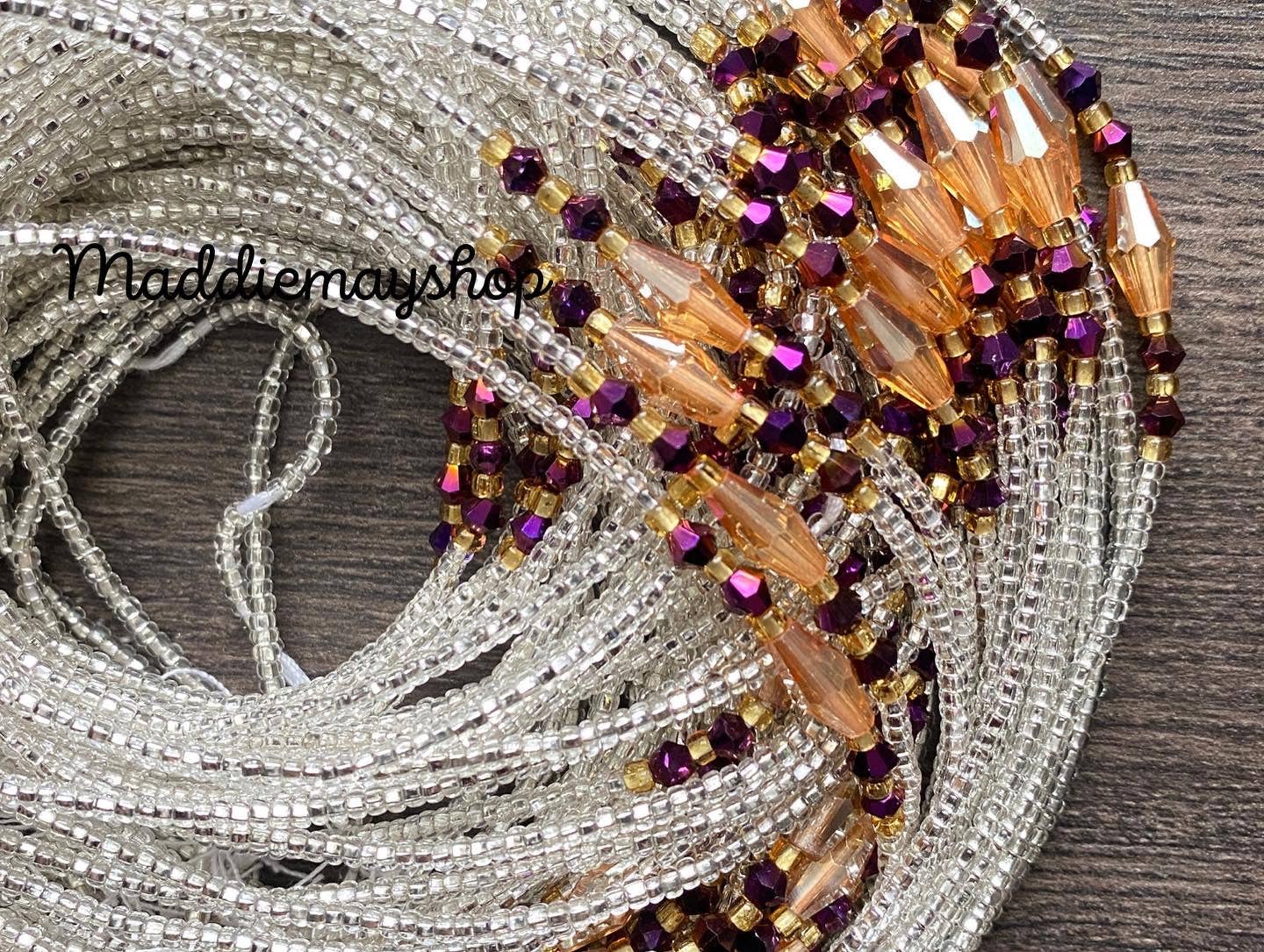 MaddieMayShop - Wholesale Beads - Preciosa Czech Beads- Wholesale WaistBeads with crystals 40"- 50"6