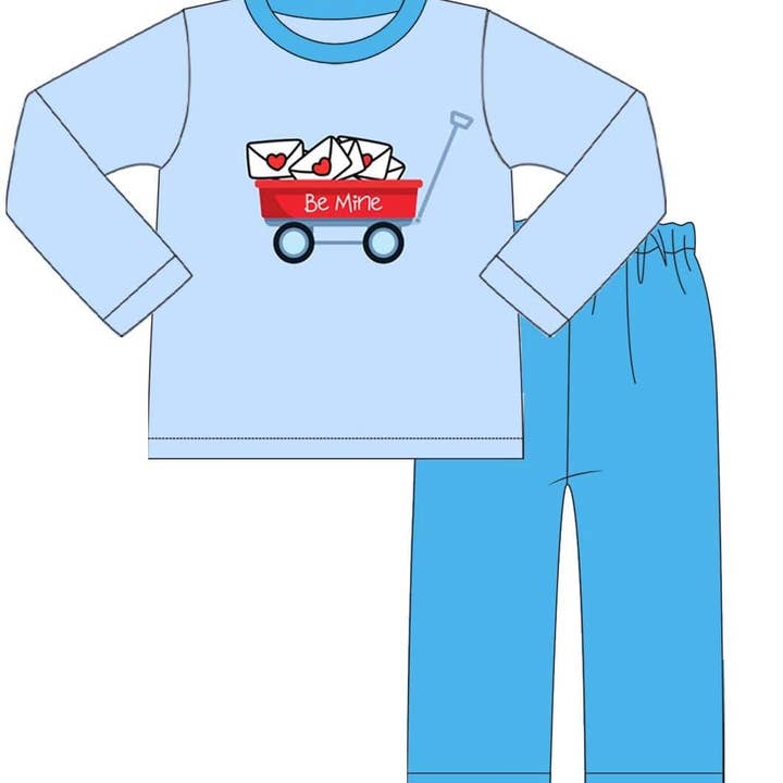 Be Mine Applique Boys Pant Set for wholesale by Little Peas