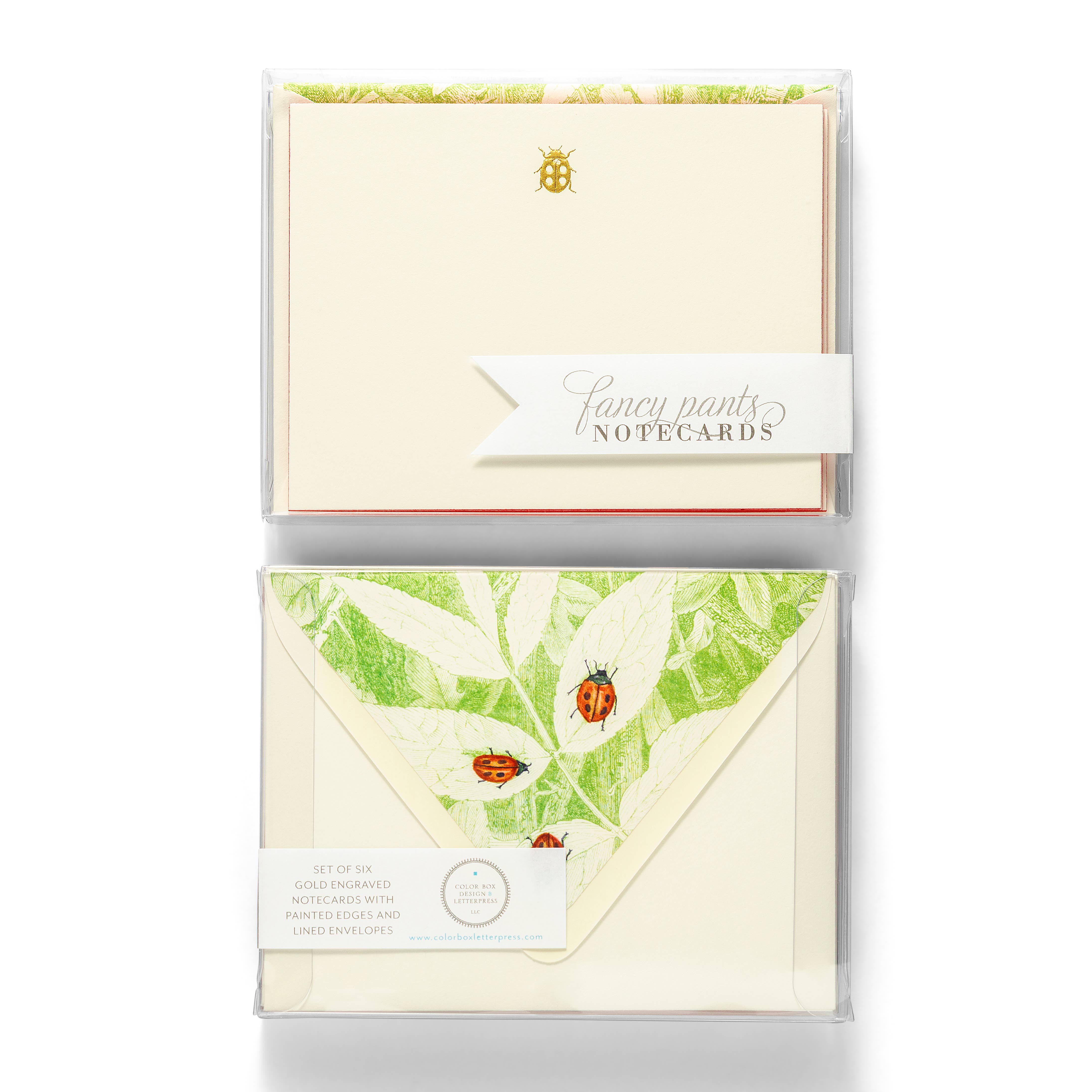 Color Box Design & Letterpress - Wholesale Stationery/Notecard Set - Ladybug | Fancy Pants Engraved Flat Notecards2