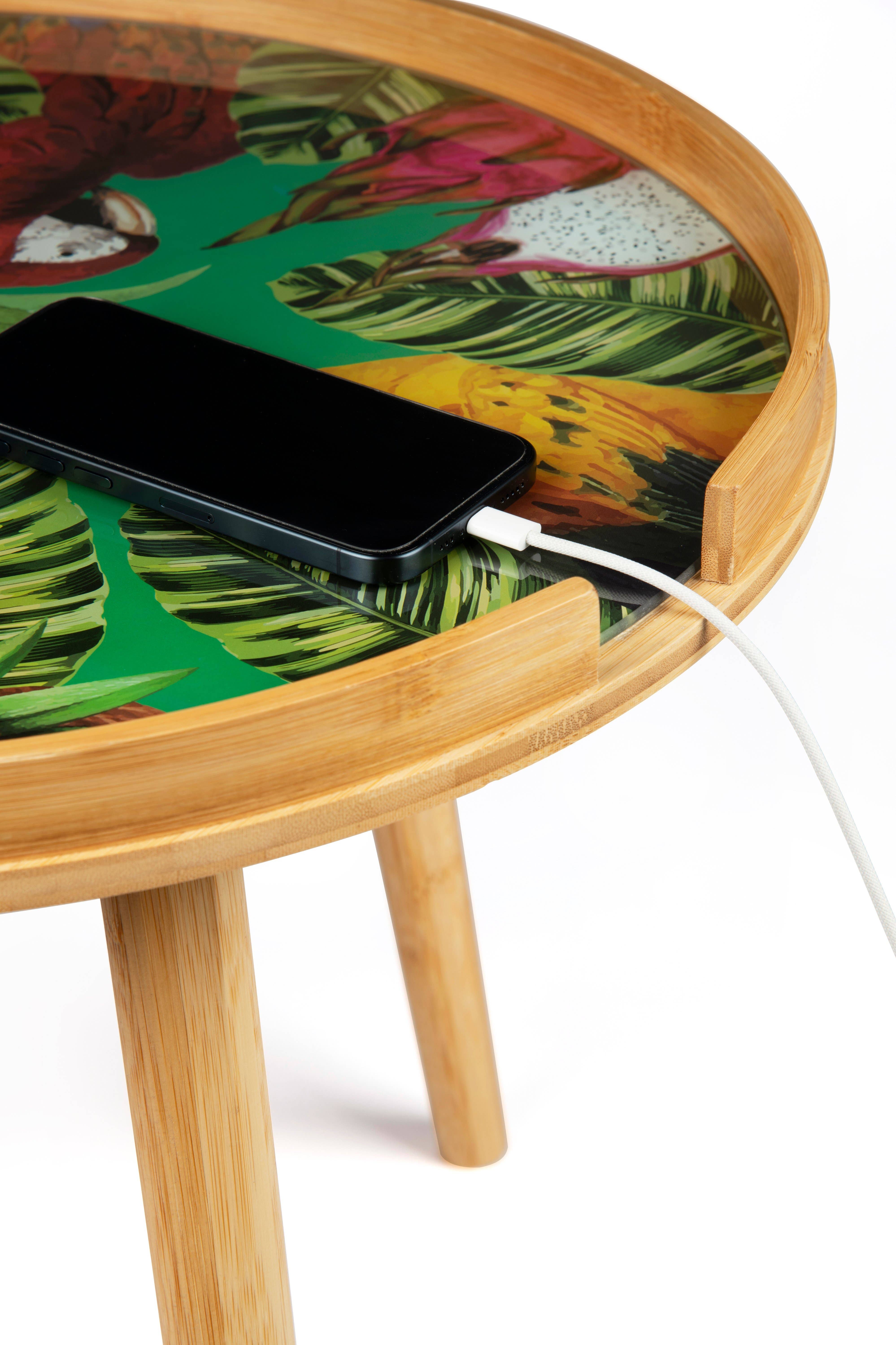 Bergamaschi & Vimercati S.p.a. - Wholesale Side Table - Havana Bamboo & Glass Coffee Table 48x48x44 cm Multicolor7