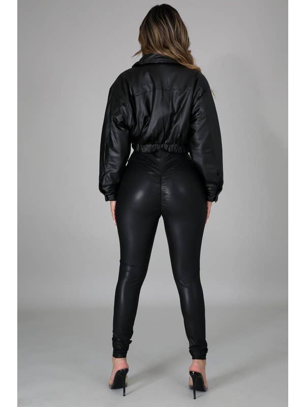 Nero Giacca corta in pelle sintetica in vendita all'ingrosso su Faire4