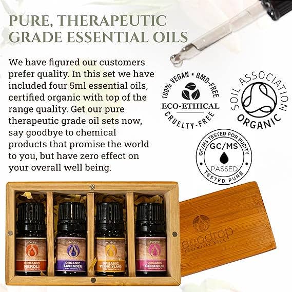 Eco Drop – Großhandel Ätherisches Öl – Kollektion ätherischer Öle mit Blumenduft 4 x 5 ml3