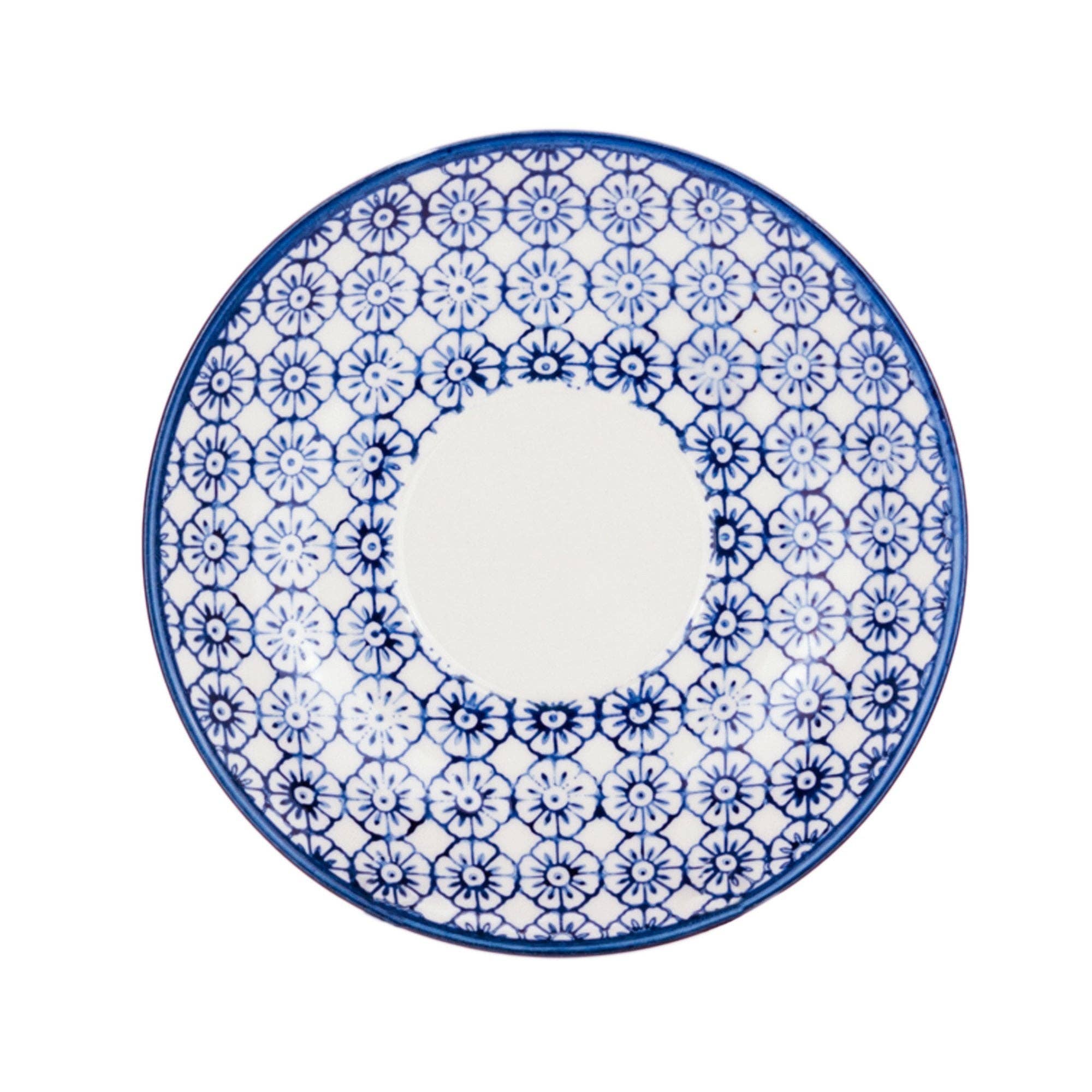 Rinkit Ltd - Wholesale Saucer - Nicola Spring Patterned Porcelain Saucer - Blue Flower