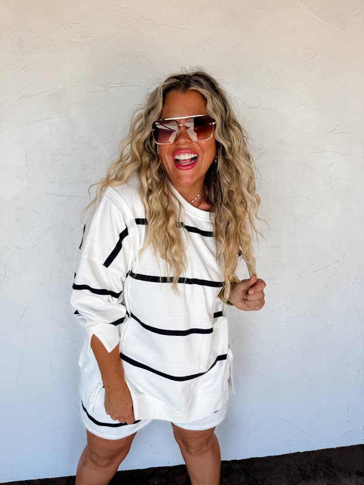 BLAKELEY - Wholesale Sweatshirt - Women's - CLASSIC CREW STRIPED PULLOVER5