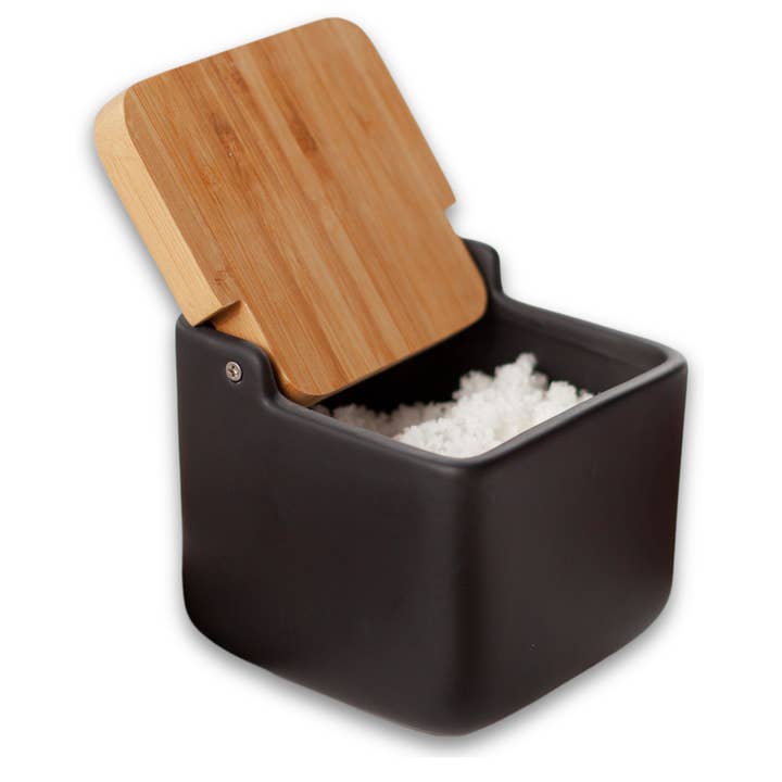 Kook Shop – Großhandel Küchenaufbewahrung/-Organizer – KOOK TIME Küchensalzstreuer mit schwenkbarem Bambusdeckel1