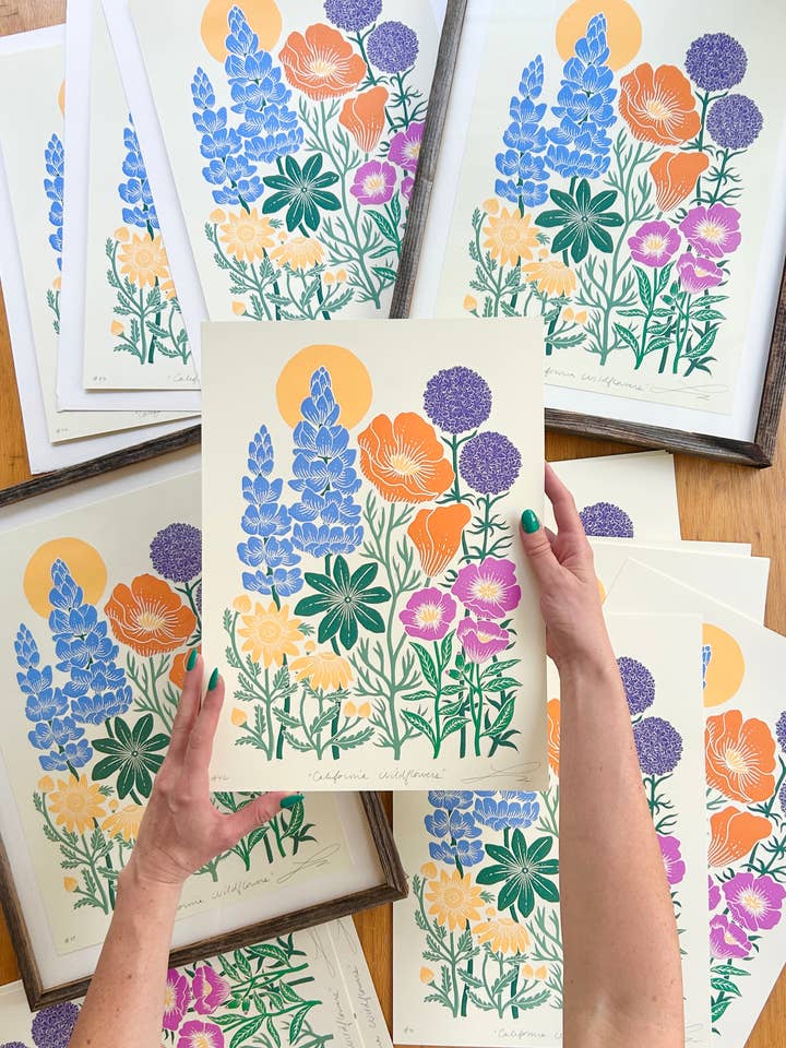 California Wildflower Screenprint for wholesale by Lili Arnold