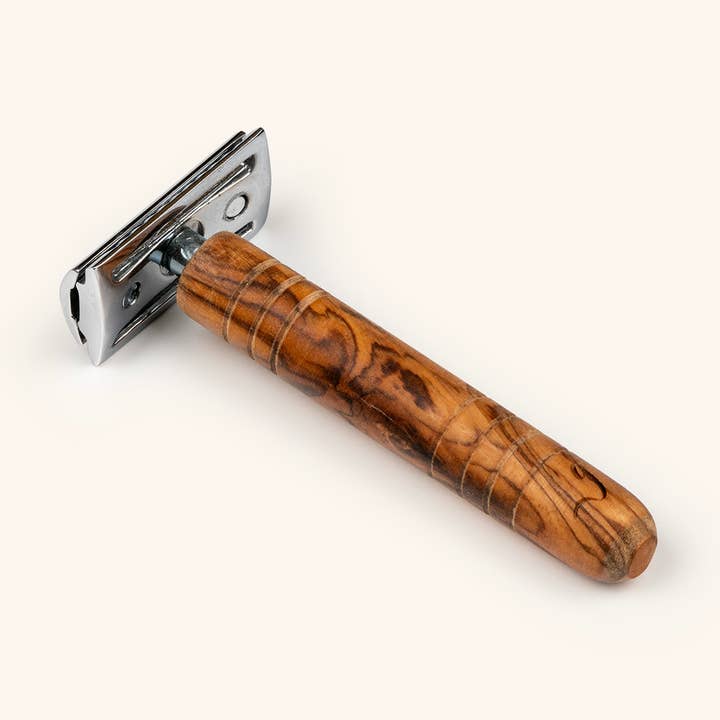 Navaja de seguridad hecha a mano en madera de olivo para venta al por mayor de NATURE'S groove