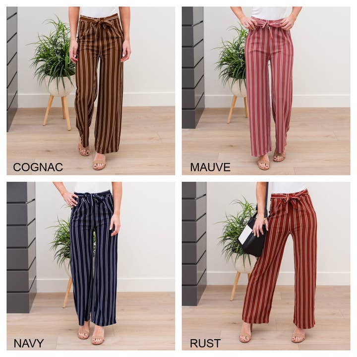 Truly Contagious – Calças - Mulher por atacado – Calça Vestido com Cintura com Gravata (YC1924)1