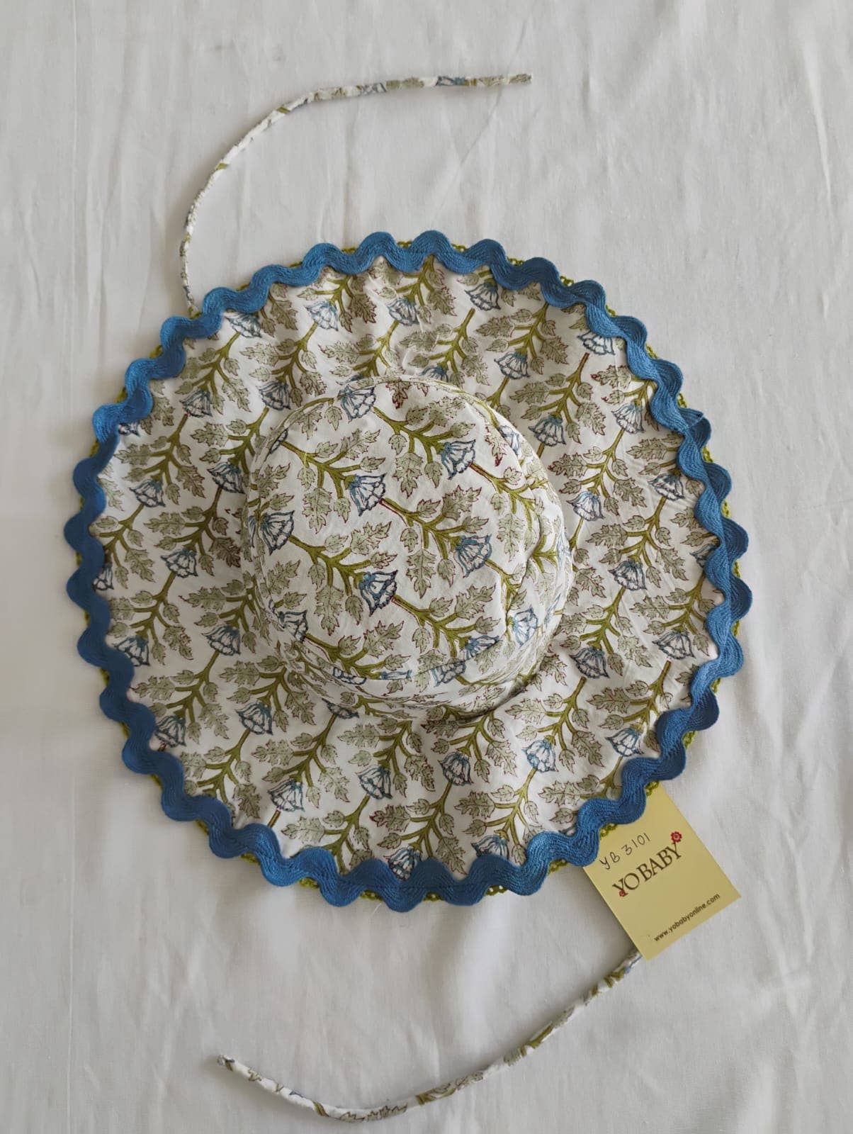 Yo Baby - Wholesale Sun Hat - Kids - Reversible Hat in Blue Block Print : Infant : Toddler : Tween4