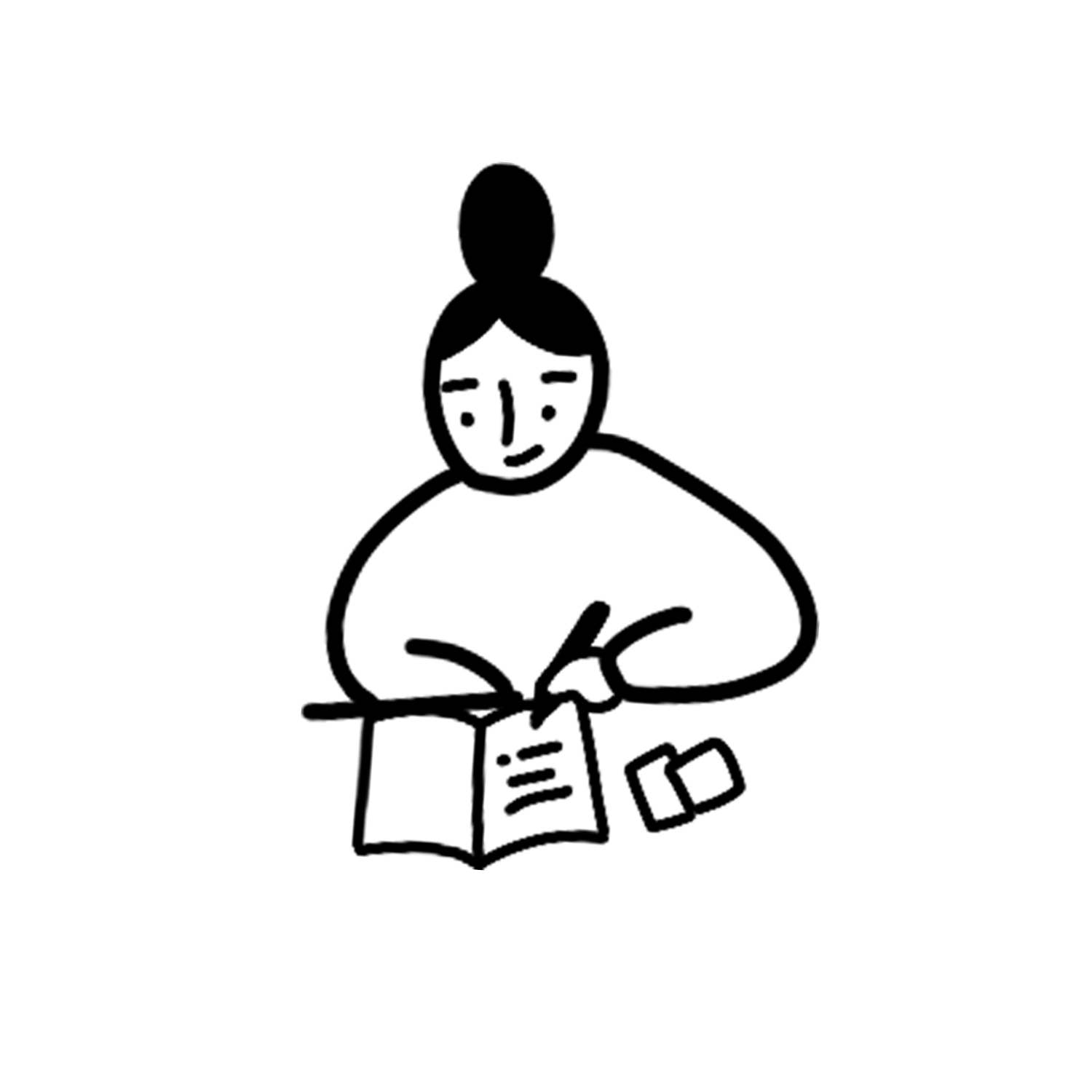 New Moon Paper Goods - Wholesale Rubber/Decorative Stamp - Journaling Girl MINI Icon Rubber Stamp1