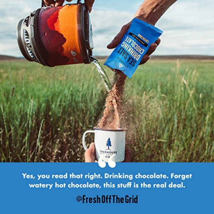 Treehouse Originals - Wholesale Hot Cocoa Mix/Kit - Smoked SeaSalt Organic Dark Hot Chocolate, Single Serving6