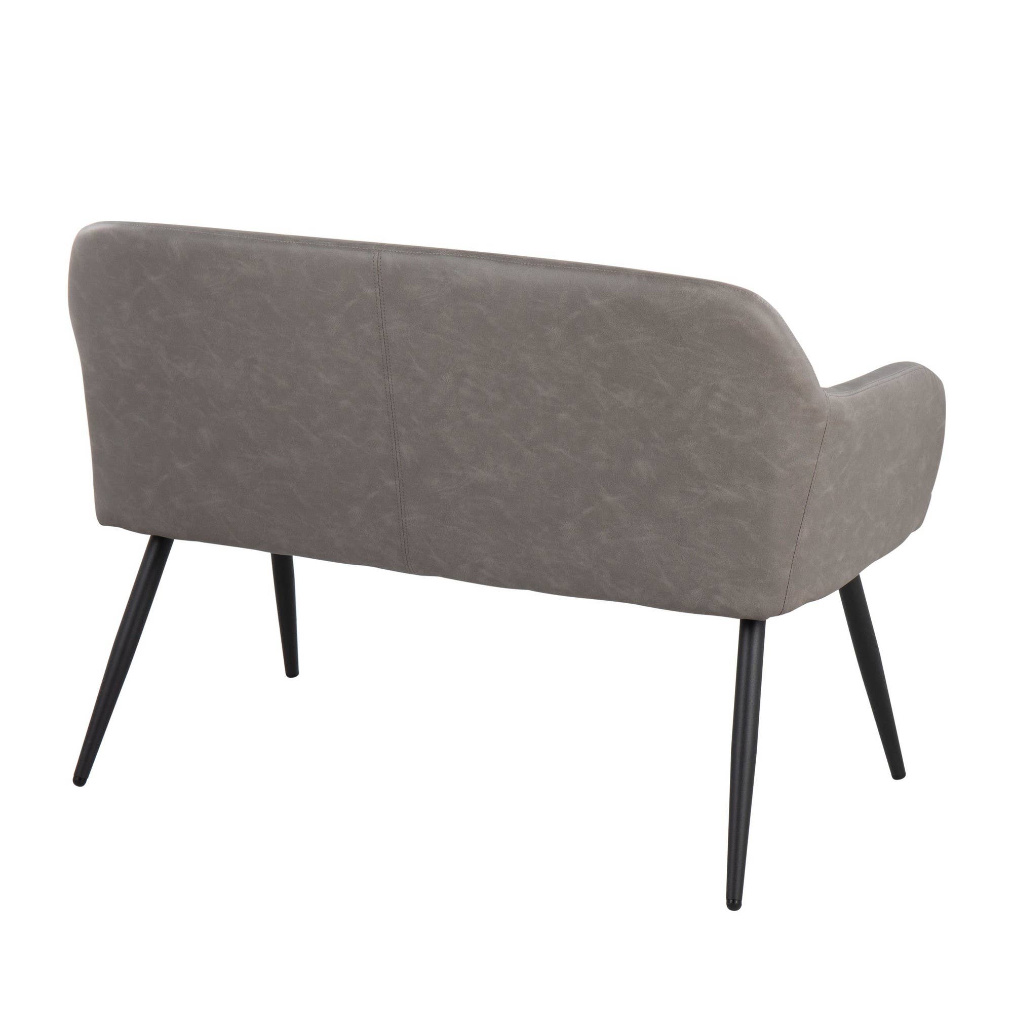 Black Steel Camel PU Daniella High Back Bench for wholesale on Faire14