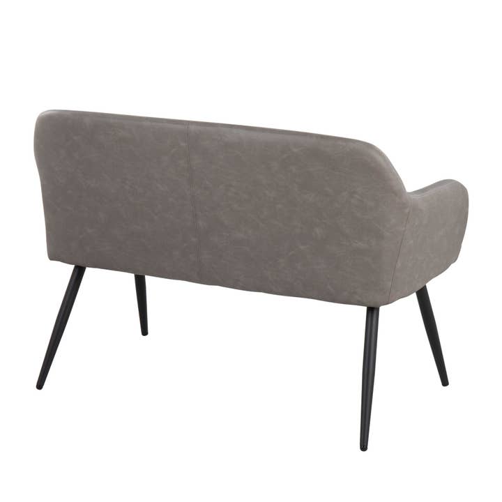 Black Steel Camel PU Daniella High Back Bench for wholesale on Faire14