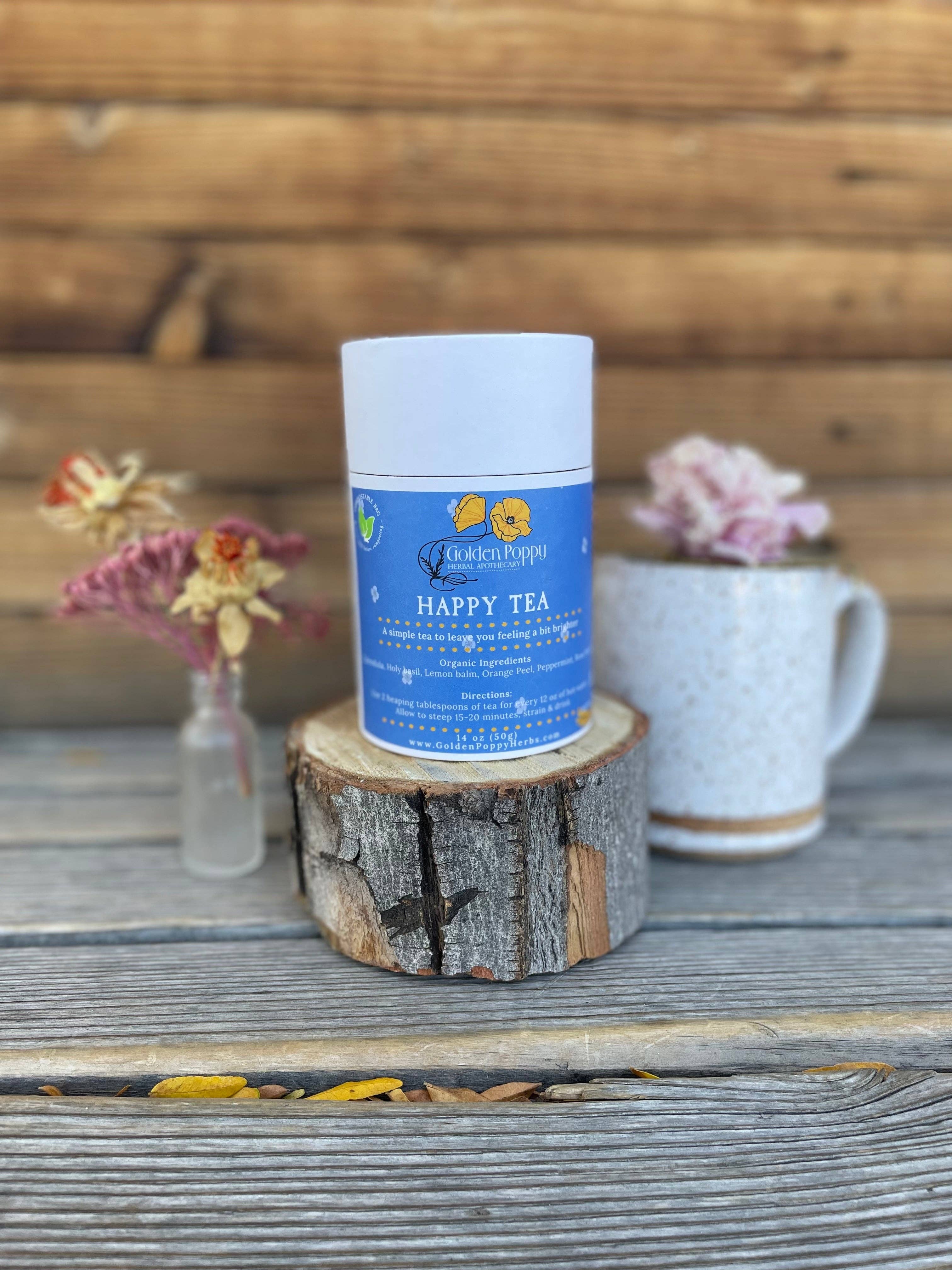 Golden Poppy Herbal Apothecary - Wholesale Loose Tea - Happy Tea, 14 oz Tube (63g)3