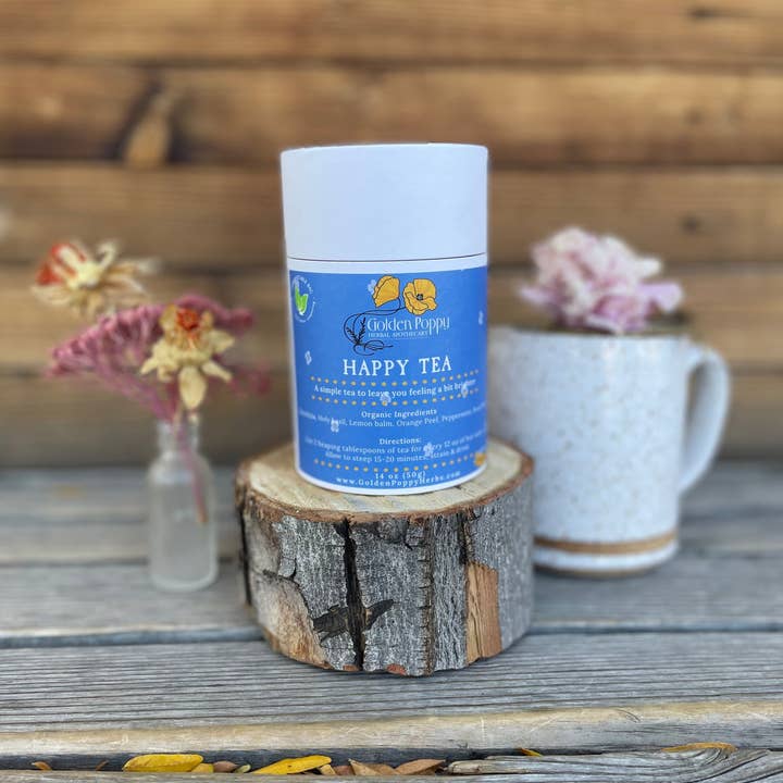 Golden Poppy Herbal Apothecary - Wholesale Loose Tea - Happy Tea, 14 oz Tube (63g)3