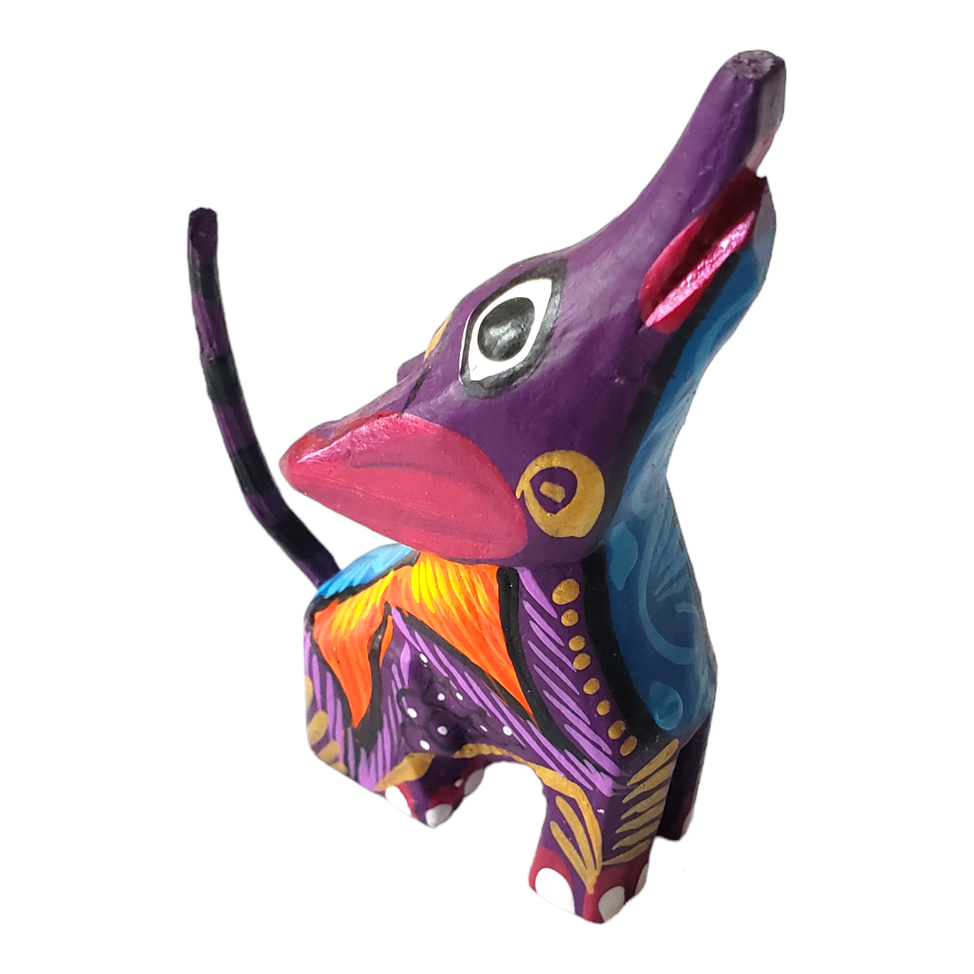 The Little Pueblo - Wholesale Decorative Figurine - Oaxacan Alebrije Coyote Mini Wood Carving Mexican Hand Painted5