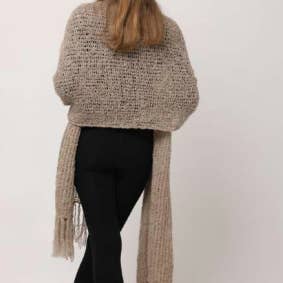 Inspired Peru - Wholesale Wrap - Women's - Alpaca Shawl Bucle Natural1