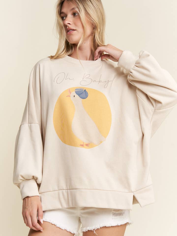 Cotton Muse - Wholesale Graphic Sweatshirt - Women's - Oh Baby Duck Print Sweatshirt10