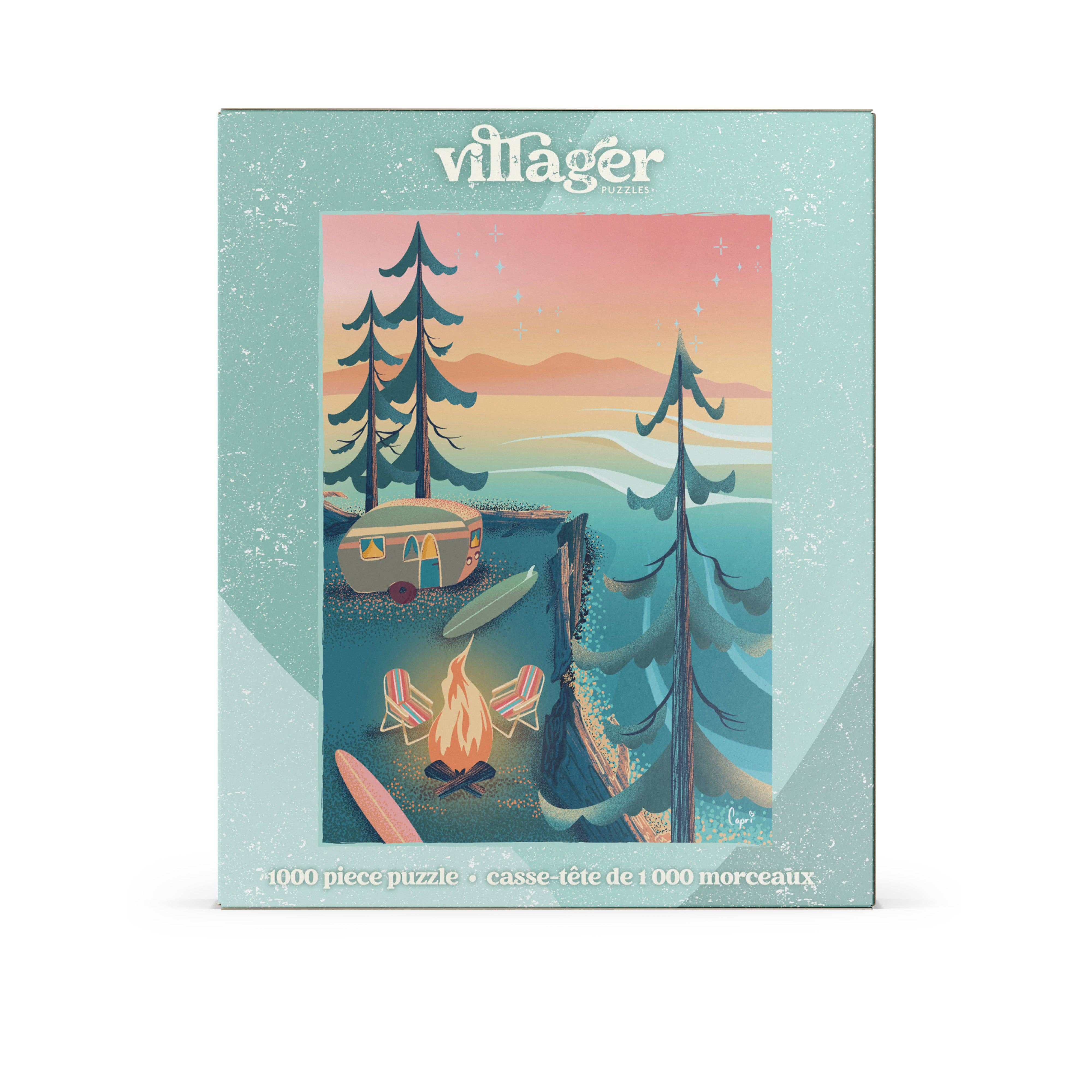 Villager Puzzles - Wholesale Puzzel - Volwassene - Coastal Camping puzzel van 1000 stukjes | Ontworpen in BC Canada1
